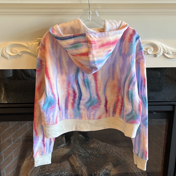 Comfy Cropped Hoodie Water Color Sweatshirt Womens Medium New - Picture 10 of 15